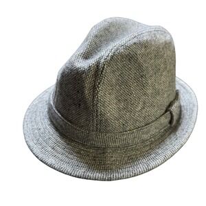 Dorfman Pacific Fedora Hat Mens Gray Tweed Dress Casual Medium